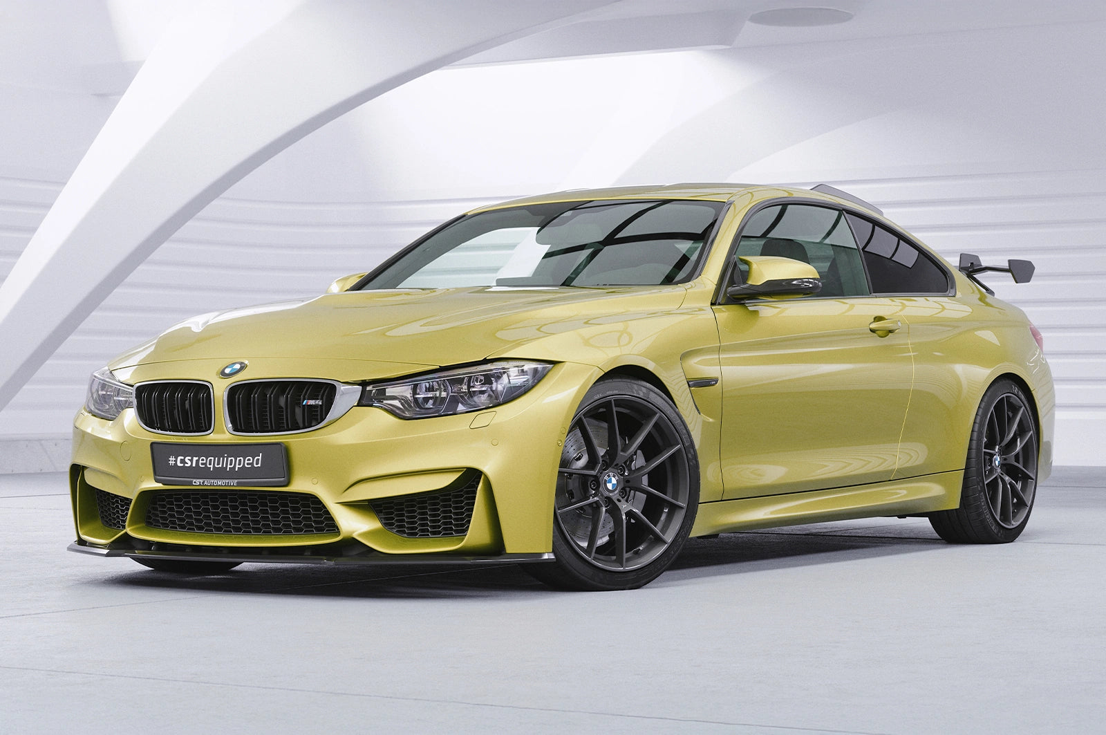 CSR Schwanenhals Heckflügel mit ABE für BMW M4 F82 Coupe SHF059-D02-F002-F-P | Schwarz lackiert (keine Lackierung erforderlich)