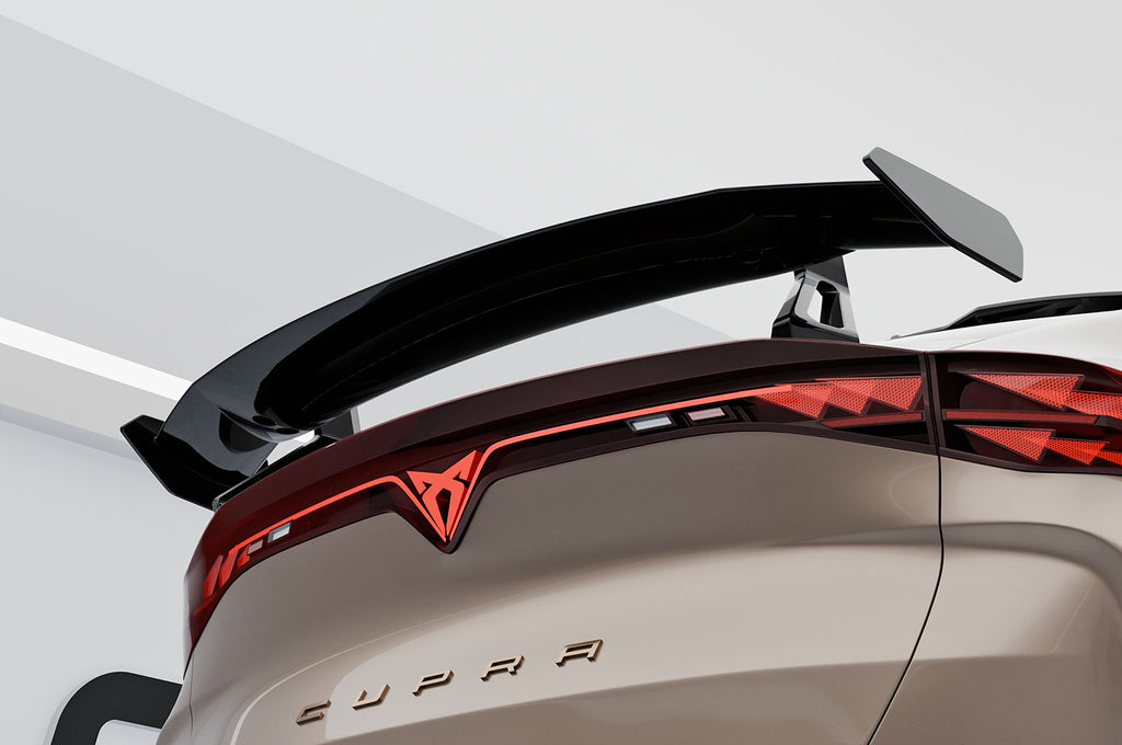 CSR Schwanenhals Heckflügel mit ABE für Cupra Tavascan SHF078-D01-F002-C | Carbon Look Hochglanz (keine Lackierung erforderlich)