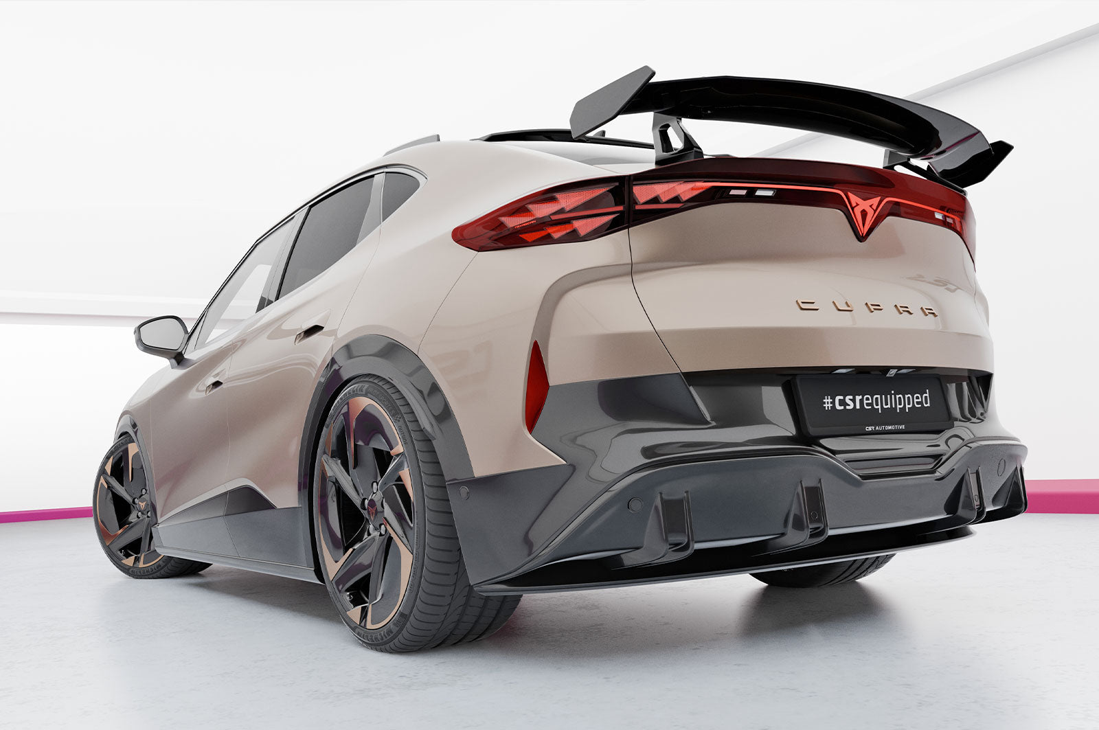 CSR Schwanenhals Heckflügel mit ABE für Cupra Tavascan SHF078-D01-F002-C | Carbon Look Hochglanz (keine Lackierung erforderlich)