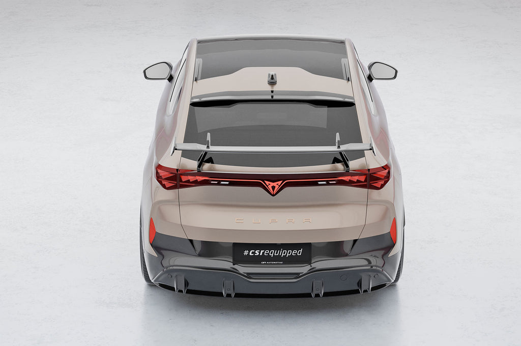 CSR Schwanenhals Heckflügel mit ABE für Cupra Tavascan SHF078-D01-F002-C | Carbon Look Hochglanz (keine Lackierung erforderlich)