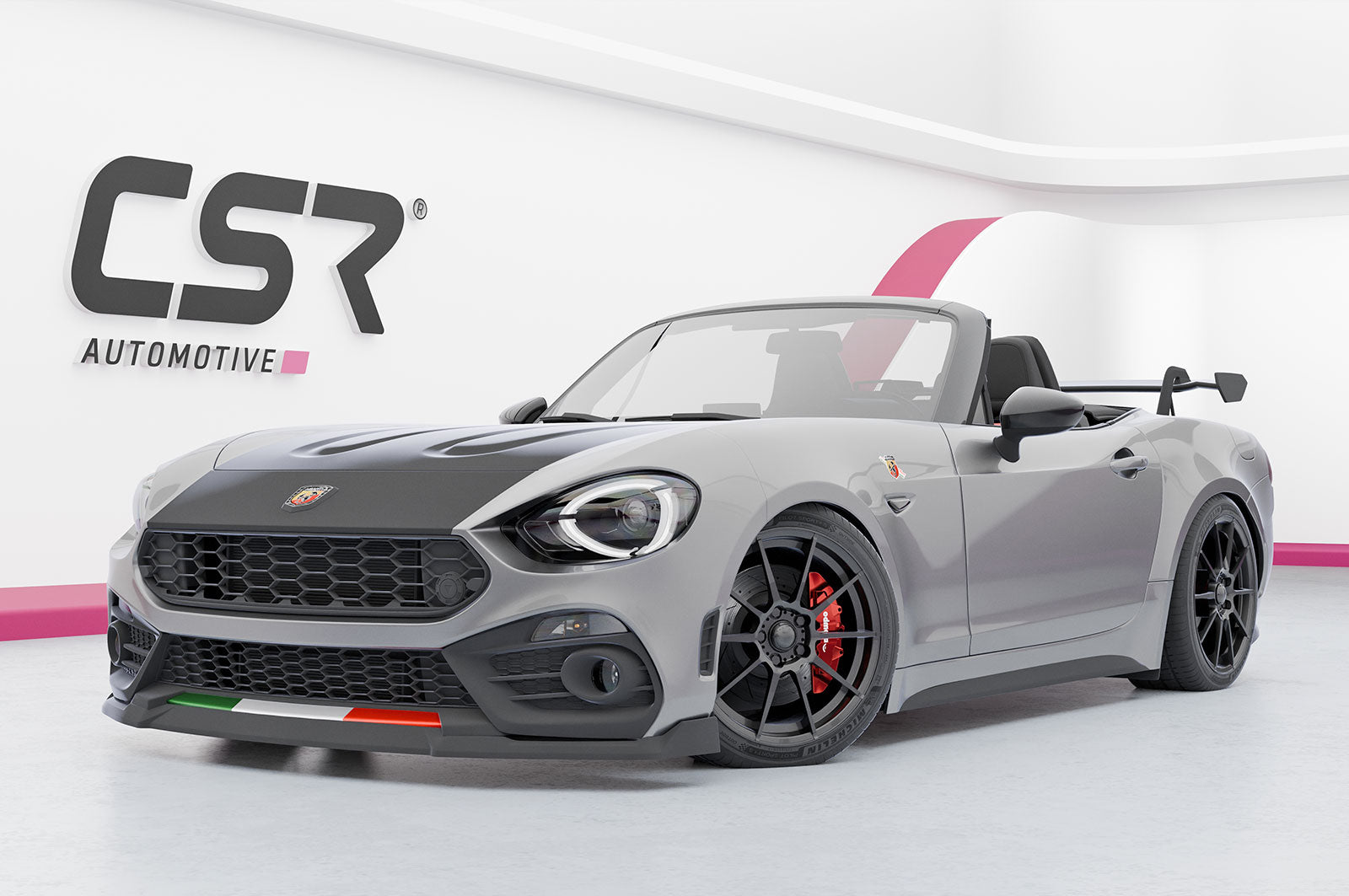 CSR Schwanenhals Heckflügel mit ABE für Fiat 124 Spider SHF037-D02-F003-F-L Design 2