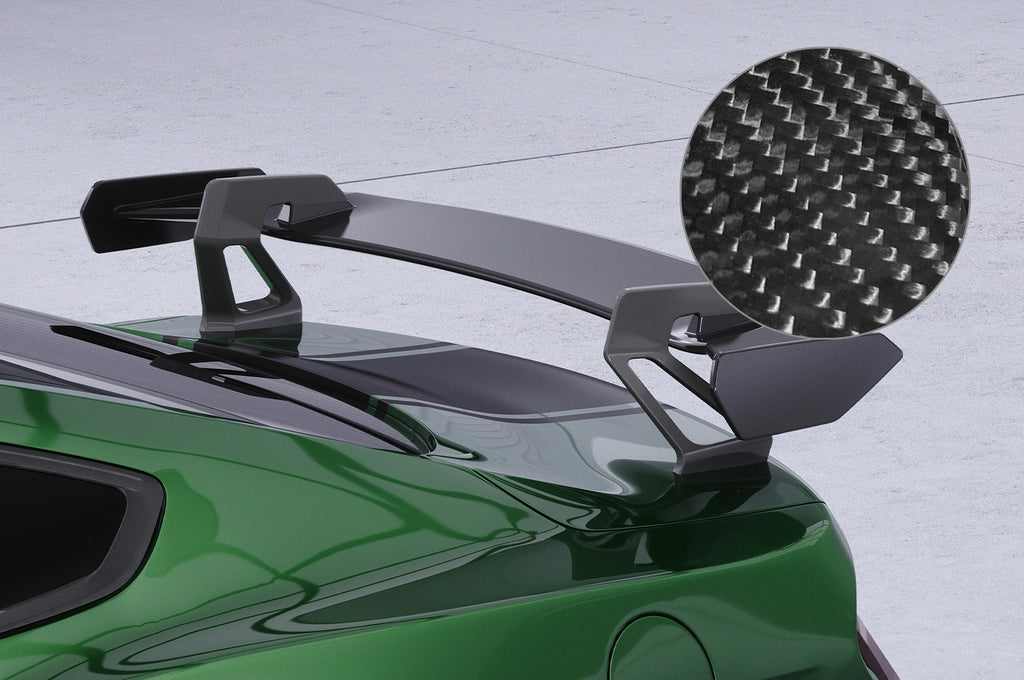CSR Schwanenhals Heckflügel mit ABE für Ford Mustang MK6 Coupe SHF070-D01-F002-C | Carbon Look Hochglanz (keine Lackierung erforderlich)