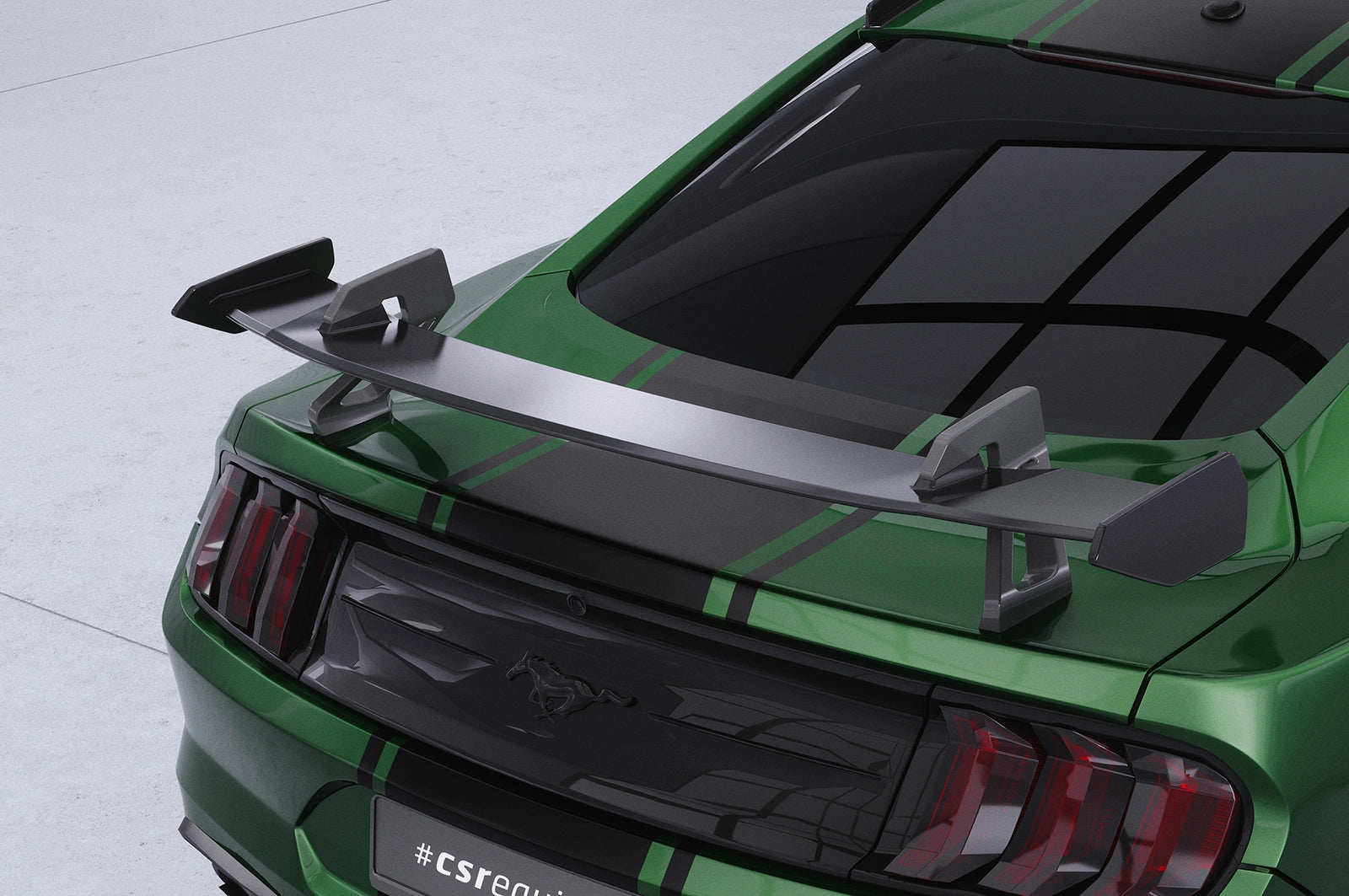CSR Schwanenhals Heckflügel mit ABE für Ford Mustang MK6 Coupe SHF070-D01-F002-F-P | Schwarz lackiert (keine Lackierung erforderlich)