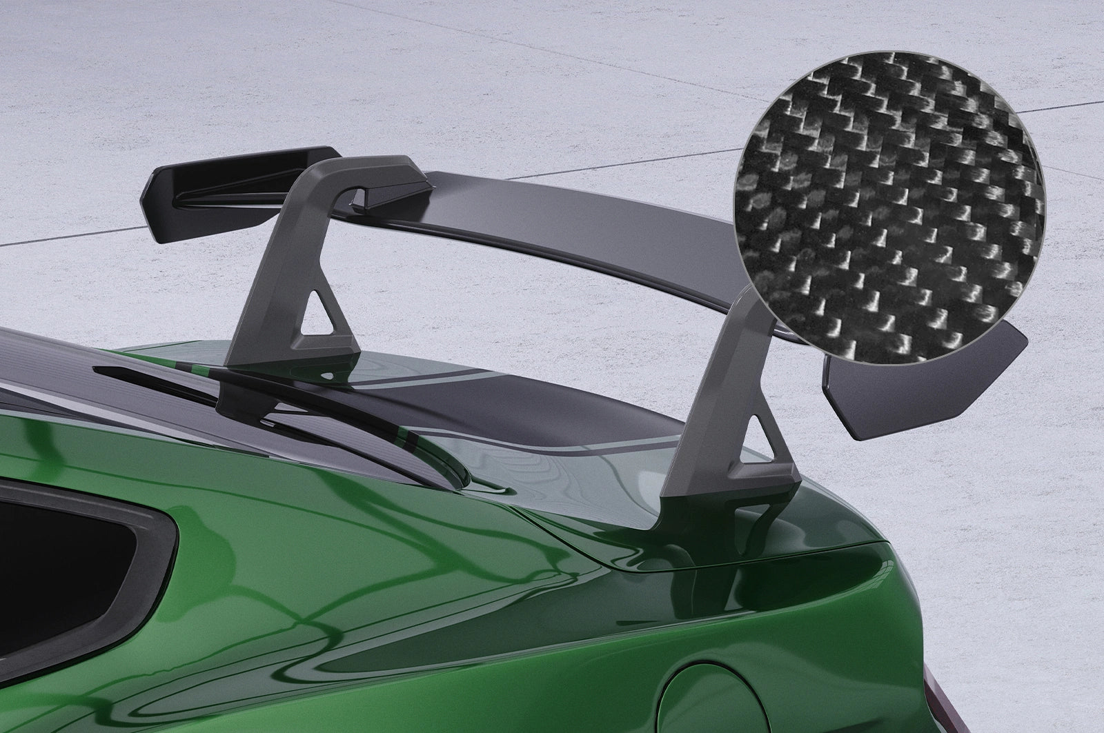 CSR Schwanenhals Heckflügel mit ABE für Ford Mustang MK6 Coupe SHF070-D02-F002-C | Carbon Look Hochglanz (keine Lackierung erforderlich)