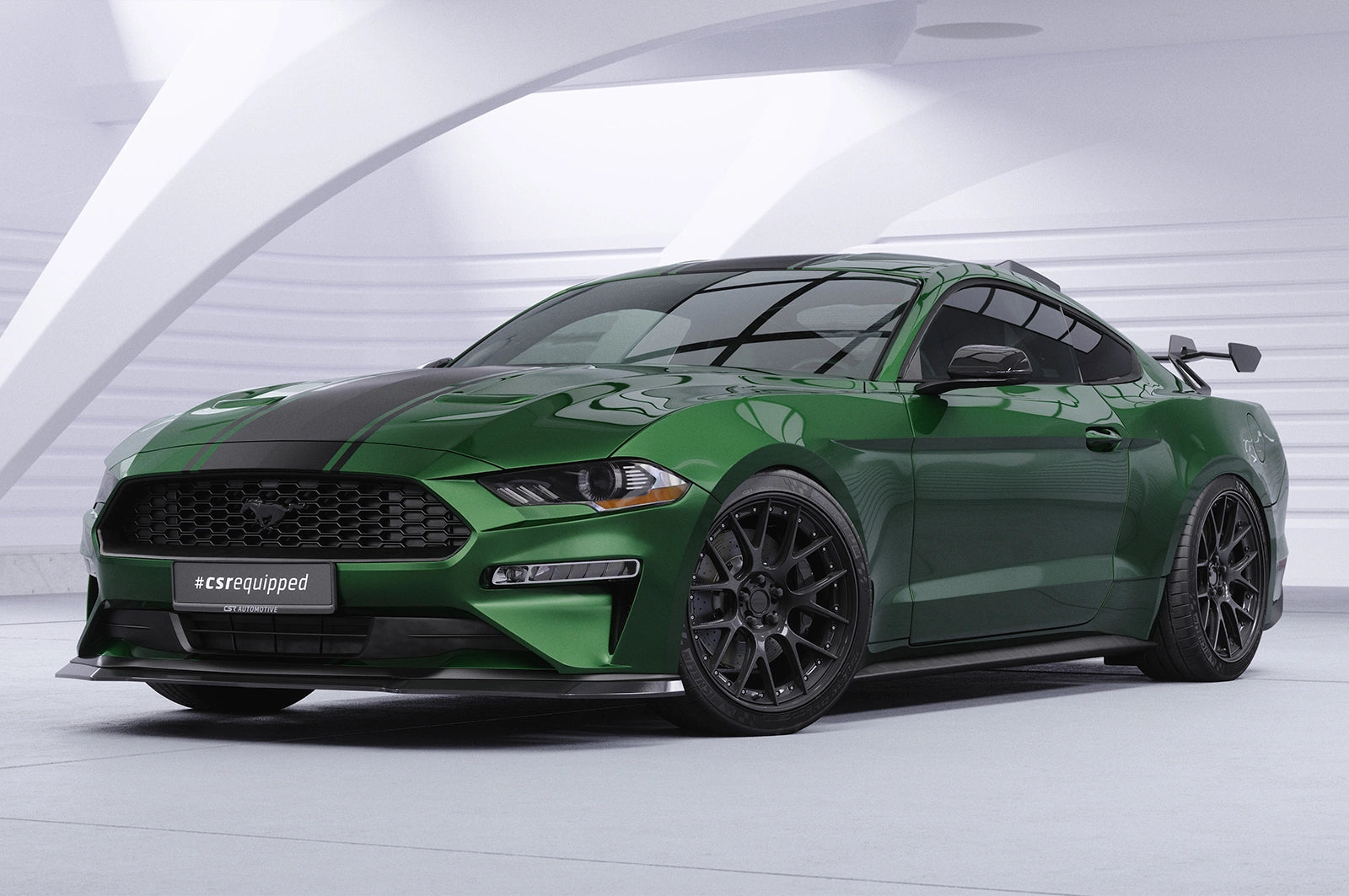 CSR Schwanenhals Heckflügel mit ABE für Ford Mustang MK6 Coupe SHF070-D02-F002-F-L | Unlackiert roh (Lackierung erforderlich)