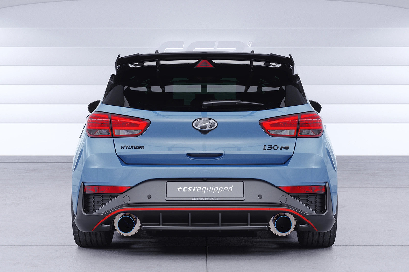 CSR Schwanenhals Heckflügel mit ABE für Hyundai I30 (PD) N / N Performance SHF081-F004-F-L | Unlackiert roh (Lackierung erforderlich)