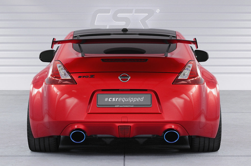CSR Schwanenhals Heckflügel mit ABE für Nissan 370Z (Z34) Coupe SHF061-D01-F002-C | Carbon Look Hochglanz (keine Lackierung erforderlich)