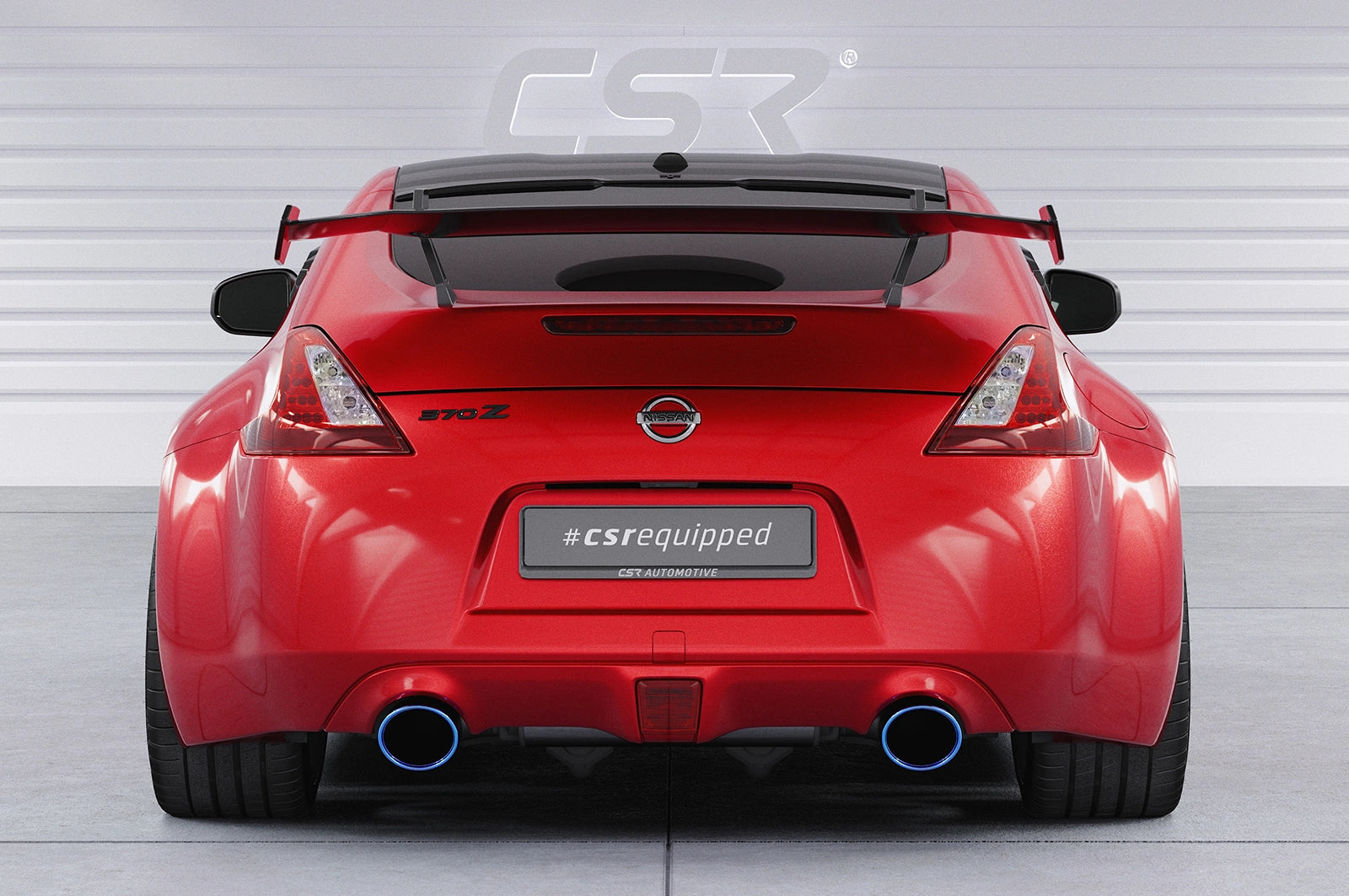 CSR Schwanenhals Heckflügel mit ABE für Nissan 370Z (Z34) Coupe SHF061-D01-F002-F-L | Unlackiert roh (Lackierung erforderlich)