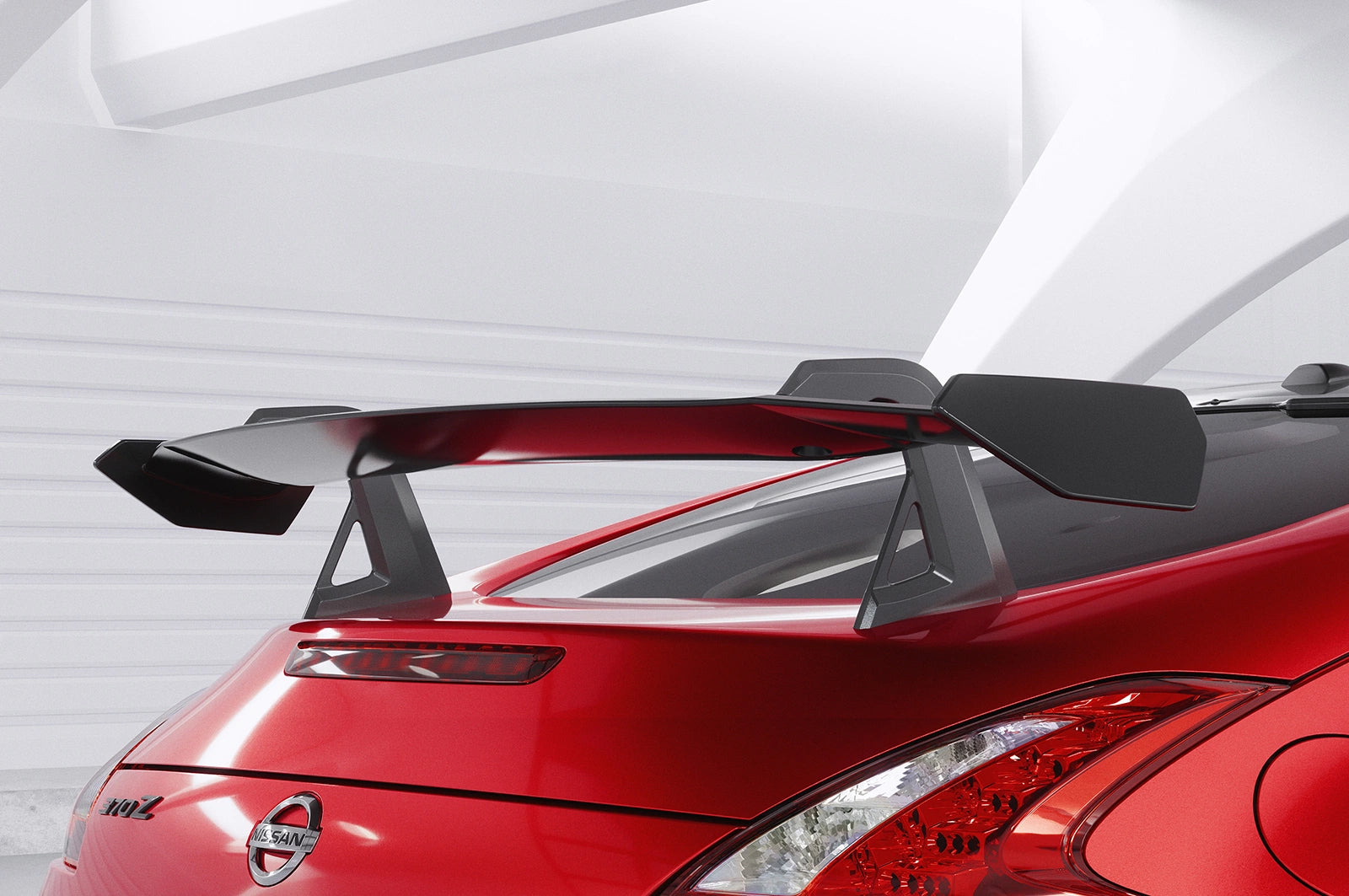 CSR Schwanenhals Heckflügel mit ABE für Nissan 370Z (Z34) Coupe SHF061-D02-F002-C | Carbon Look Hochglanz (keine Lackierung erforderlich)