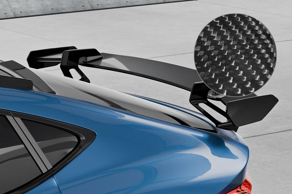 CSR Schwanenhals Heckflügel mit ABE für Skoda Enyaq iV Coupe SHF009-D01-F002-C | Carbon Look Hochglanz (keine Lackierung erforderlich)