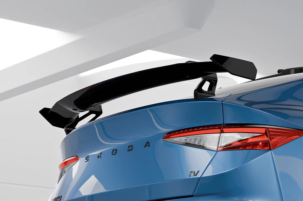 CSR Schwanenhals Heckflügel mit ABE für Skoda Enyaq iV Coupe SHF009-D01-F002-C | Carbon Look Hochglanz (keine Lackierung erforderlich)