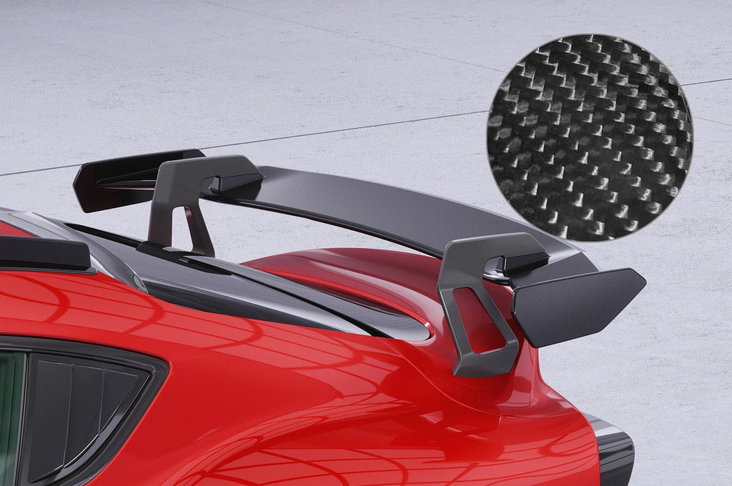 CSR Schwanenhals Heckflügel mit ABE für Toyota GR Supra (A90) SHF030-D01-F002-C | Carbon Look Hochglanz (keine Lackierung erforderlich)