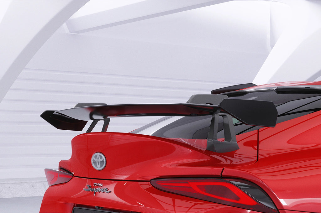 CSR Schwanenhals Heckflügel mit ABE für Toyota GR Supra (A90) SHF030-D01-F002-C | Carbon Look Hochglanz (keine Lackierung erforderlich)