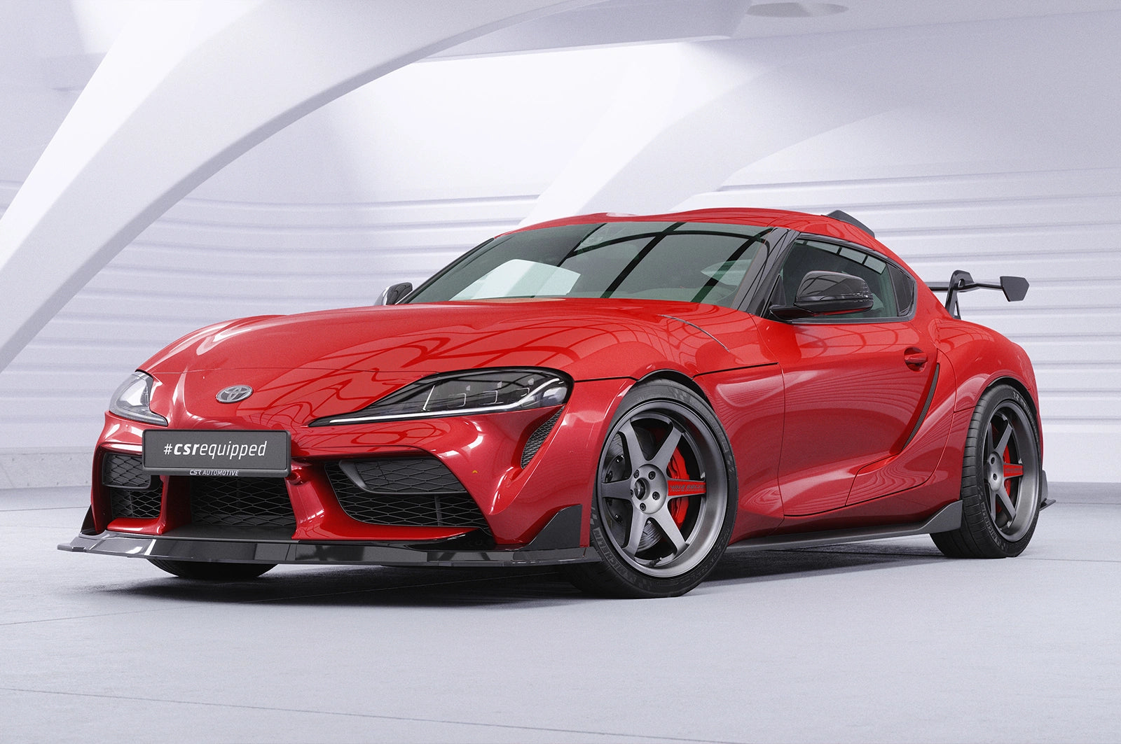 CSR Schwanenhals Heckflügel mit ABE für Toyota GR Supra (A90) SHF030-D01-F002-F-P | Schwarz lackiert (keine Lackierung erforderlich)
