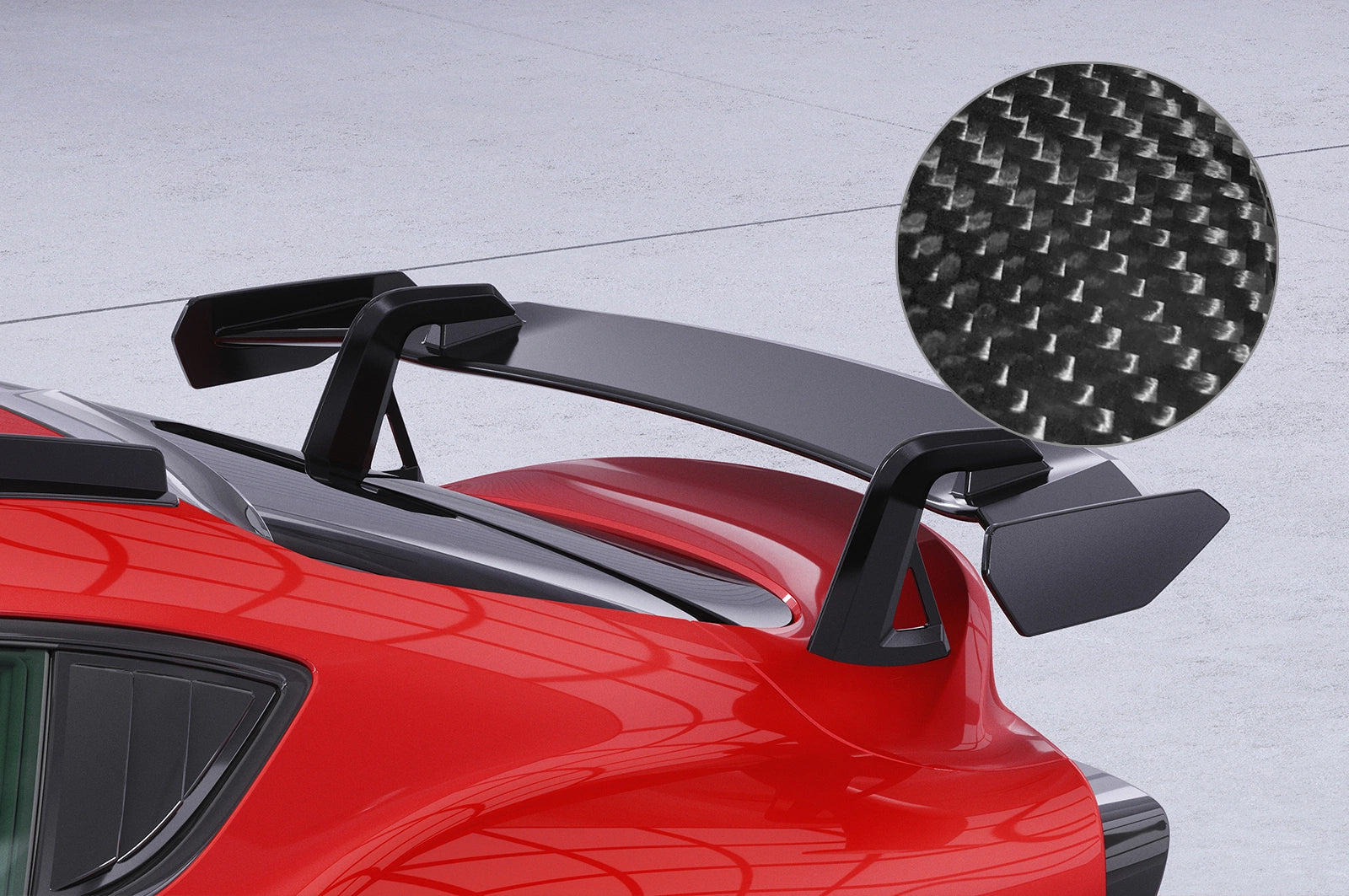 CSR Schwanenhals Heckflügel mit ABE für Toyota GR Supra (A90) SHF030-D02-F002-C | Carbon Look Hochglanz (keine Lackierung erforderlich)