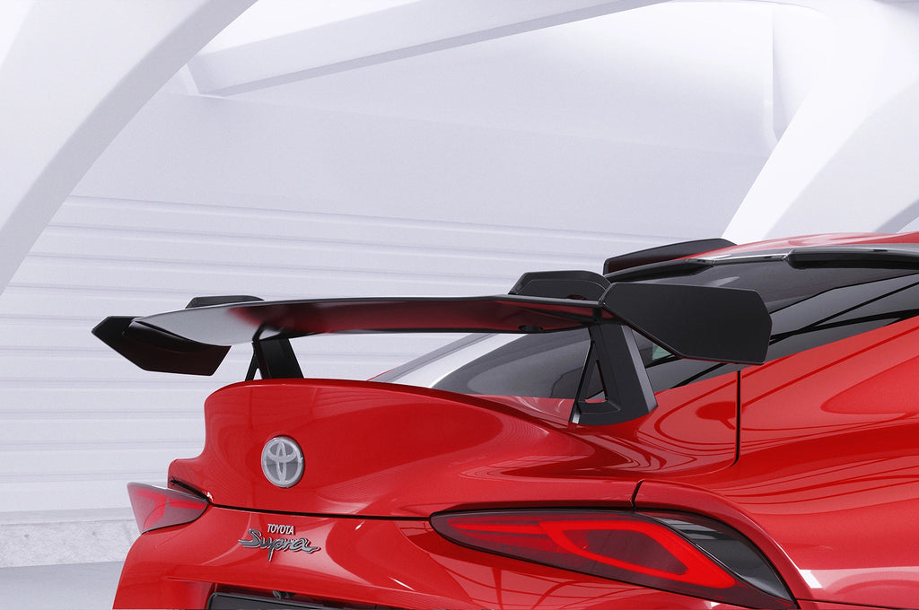 CSR Schwanenhals Heckflügel mit ABE für Toyota GR Supra (A90) SHF030-D02-F002-C | Carbon Look Hochglanz (keine Lackierung erforderlich)