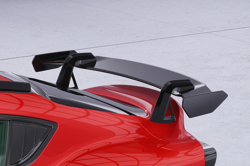 CSR Schwanenhals Heckflügel mit ABE für Toyota GR Supra (A90) SHF030-D02-F002-F-P | Schwarz lackiert (keine Lackierung erforderlich)