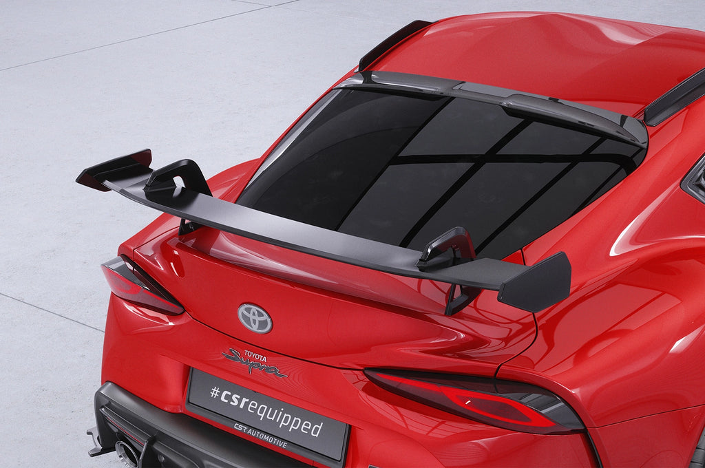 CSR Schwanenhals Heckflügel mit ABE für Toyota GR Supra (A90) SHF030-D02-F002-F-P | Schwarz lackiert (keine Lackierung erforderlich)