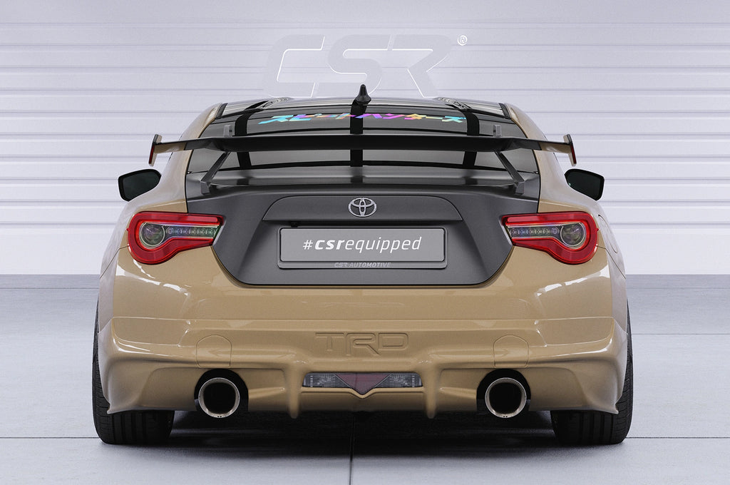 CSR Schwanenhals Heckflügel mit ABE für Toyota GT86 (ZN6) / Subaru BRZ (1.Gen) SHF006-D01-F002-C | Carbon Look Hochglanz (keine Lackierung erforderlich)