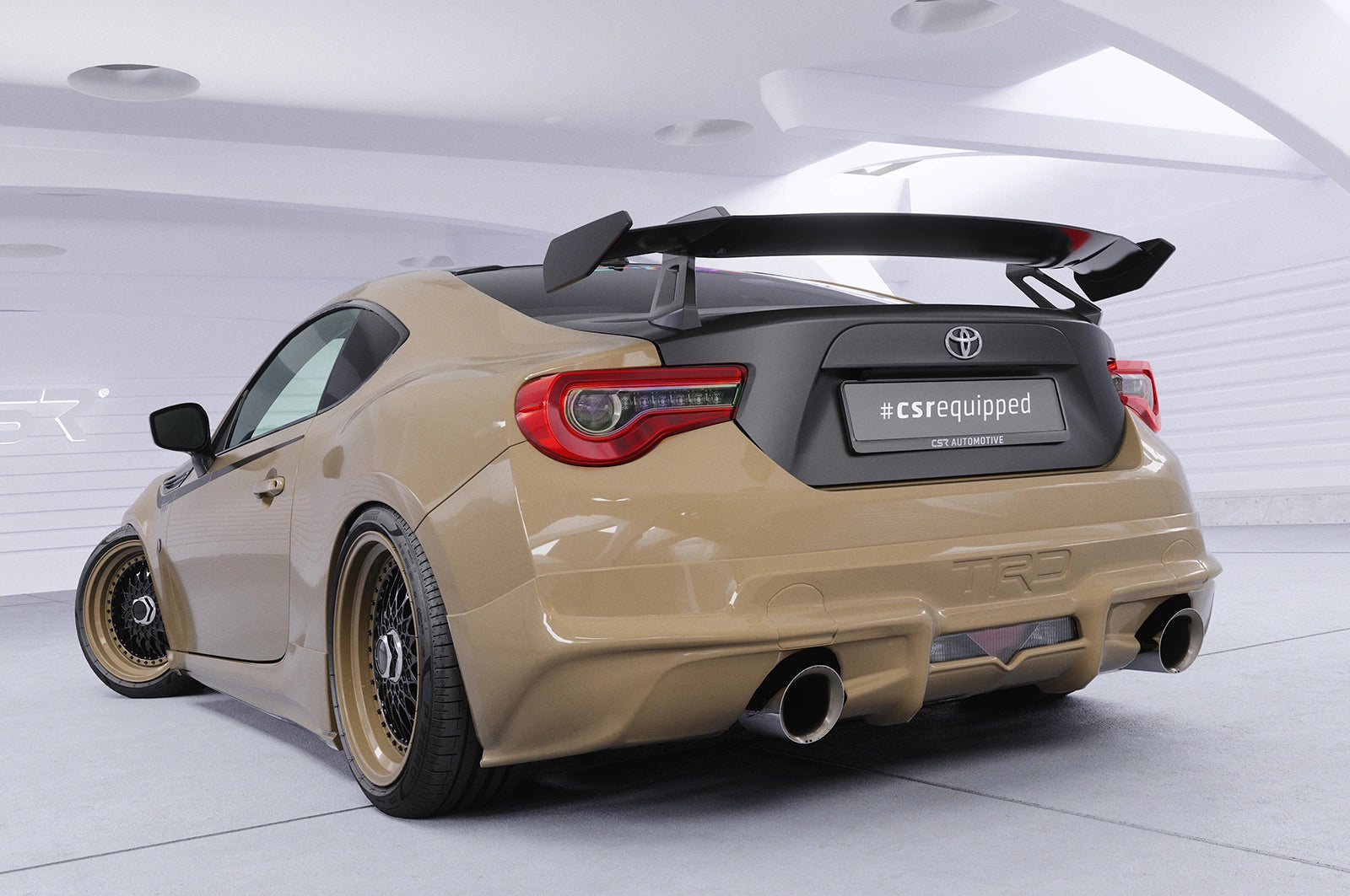 CSR Schwanenhals Heckflügel mit ABE für Toyota GT86 (ZN6) / Subaru BRZ (1.Gen) SHF006-D01-F002-C | Carbon Look Hochglanz (keine Lackierung erforderlich)