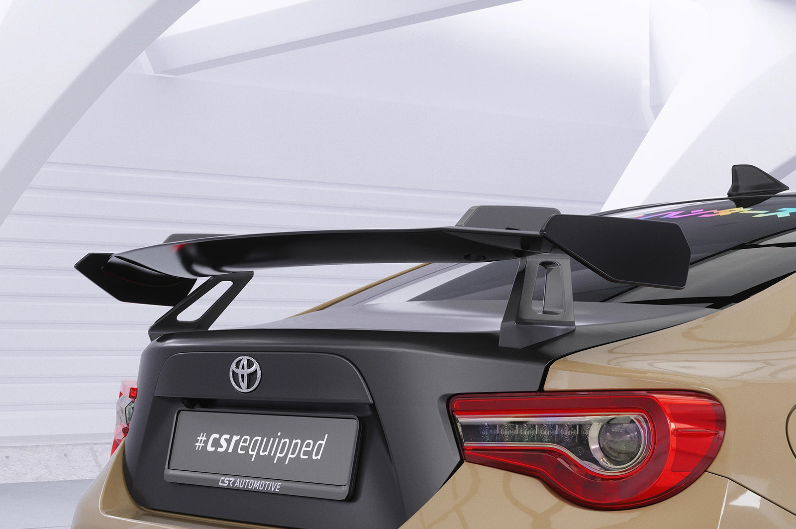 CSR Schwanenhals Heckflügel mit ABE für Toyota GT86 (ZN6) / Subaru BRZ (1.Gen) SHF006-D01-F002-F-L | Unlackiert roh (Lackierung erforderlich)