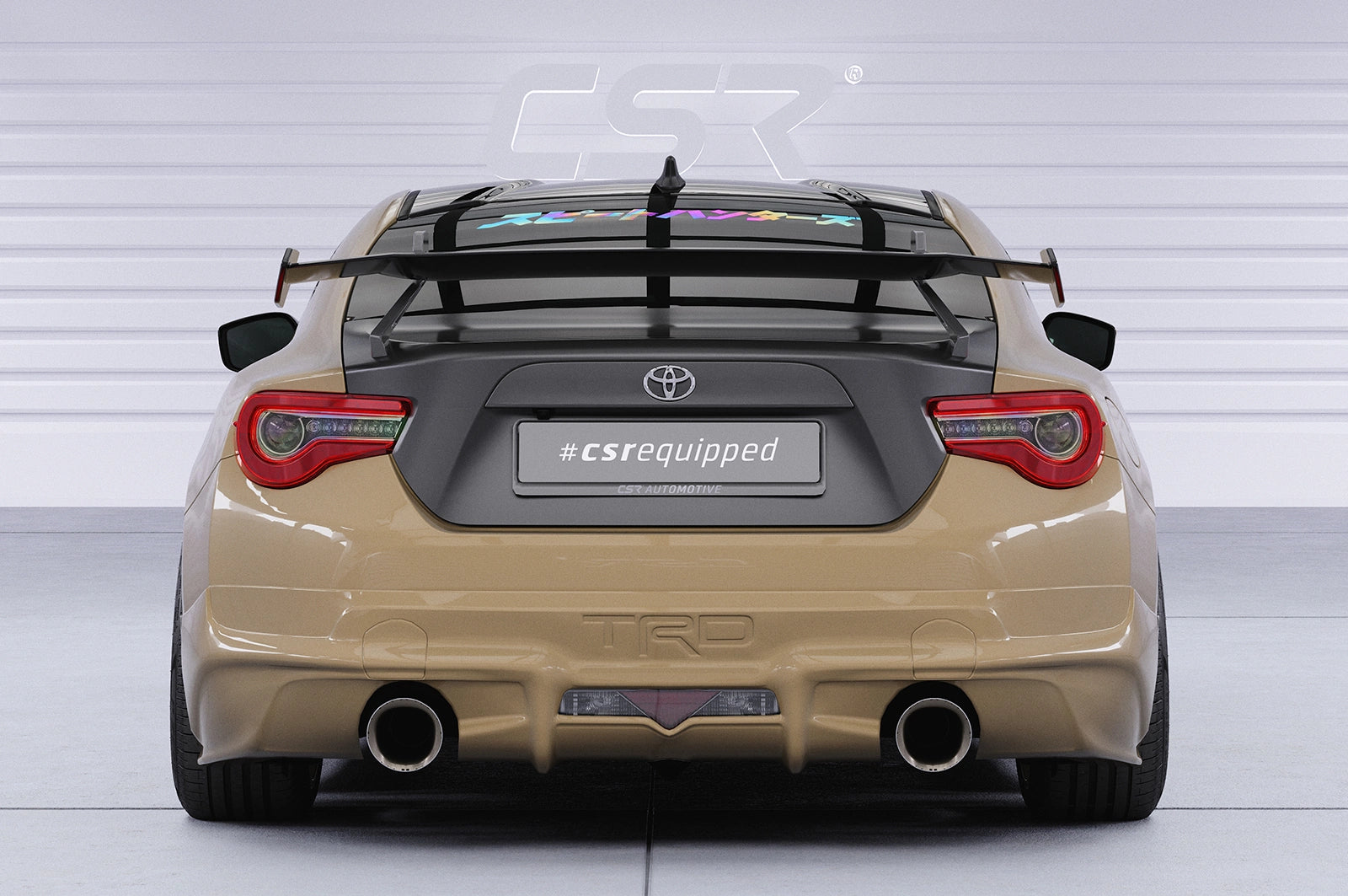 CSR Schwanenhals Heckflügel mit ABE für Toyota GT86 (ZN6) / Subaru BRZ (1.Gen) SHF006-D01-F002-F-L | Unlackiert roh (Lackierung erforderlich)
