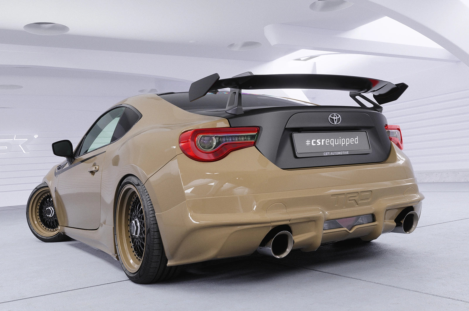 CSR Schwanenhals Heckflügel mit ABE für Toyota GT86 (ZN6) / Subaru BRZ (1.Gen) SHF006-D01-F002-F-L | Unlackiert roh (Lackierung erforderlich)