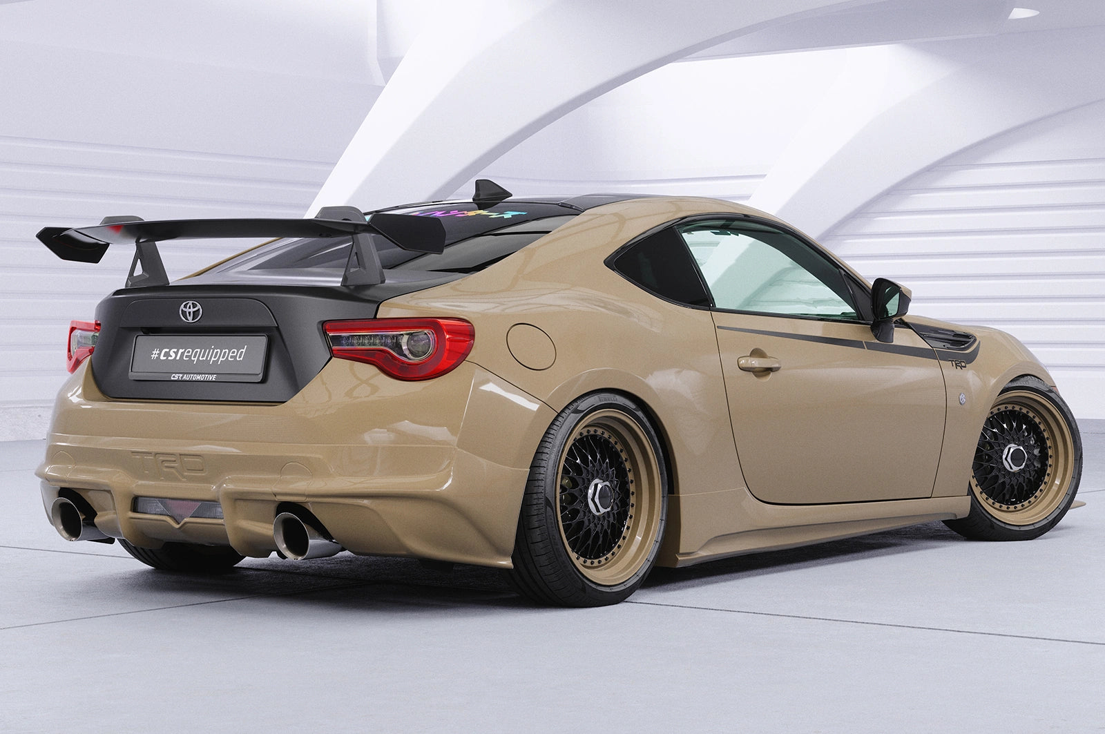 CSR Schwanenhals Heckflügel mit ABE für Toyota GT86 (ZN6) / Subaru BRZ (1.Gen) SHF006-D02-F002-C | Carbon Look Hochglanz (keine Lackierung erforderlich)
