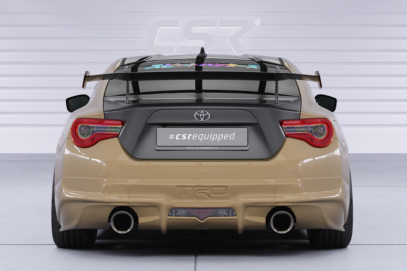 CSR Schwanenhals Heckflügel mit ABE für Toyota GT86 (ZN6) / Subaru BRZ (1.Gen) SHF006-D02-F002-C | Carbon Look Hochglanz (keine Lackierung erforderlich)