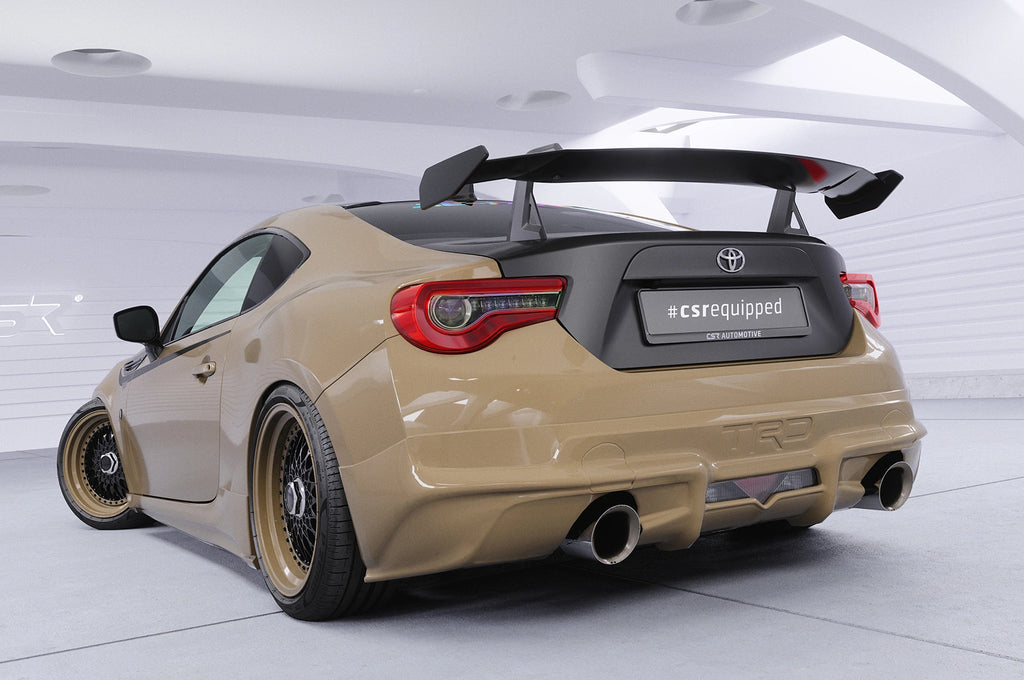 CSR Schwanenhals Heckflügel mit ABE für Toyota GT86 (ZN6) / Subaru BRZ (1.Gen) SHF006-D02-F002-C | Carbon Look Hochglanz (keine Lackierung erforderlich)