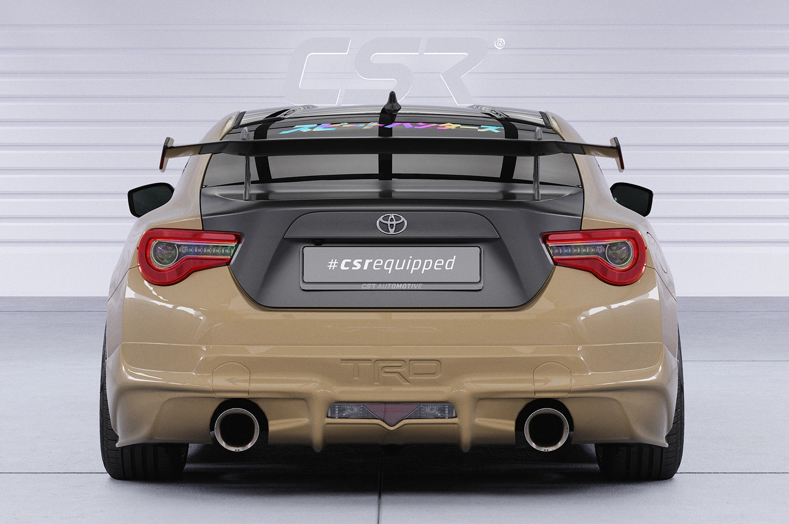 CSR Schwanenhals Heckflügel mit ABE für Toyota GT86 (ZN6) / Subaru BRZ (1.Gen) SHF006-D02-F002-F-P | Schwarz lackiert (keine Lackierung erforderlich)