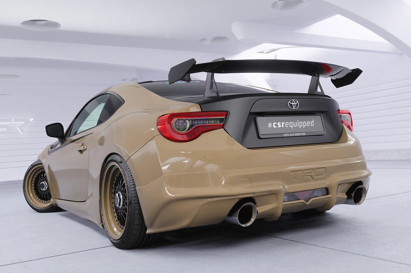 CSR Schwanenhals Heckflügel mit ABE für Toyota GT86 (ZN6) / Subaru BRZ (1.Gen) SHF006-D02-F002-F-P | Schwarz lackiert (keine Lackierung erforderlich)