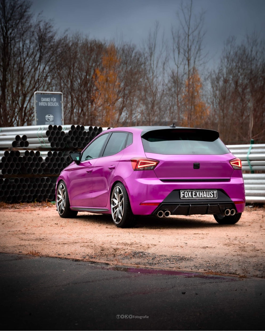 Fox passend fürSeat Ibiza V - KJ Endschalldämpfer ohne Abgasklappe Ausgang rechts/links - 2x76 Typ 25 rechts/links
