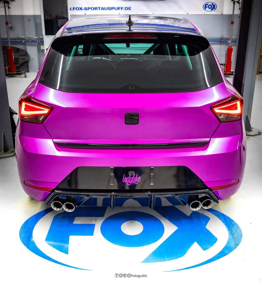 Fox passend fürSeat Ibiza V - KJ Endschalldämpfer ohne Abgasklappe Ausgang rechts/links - 2x76 Typ 25 rechts/links