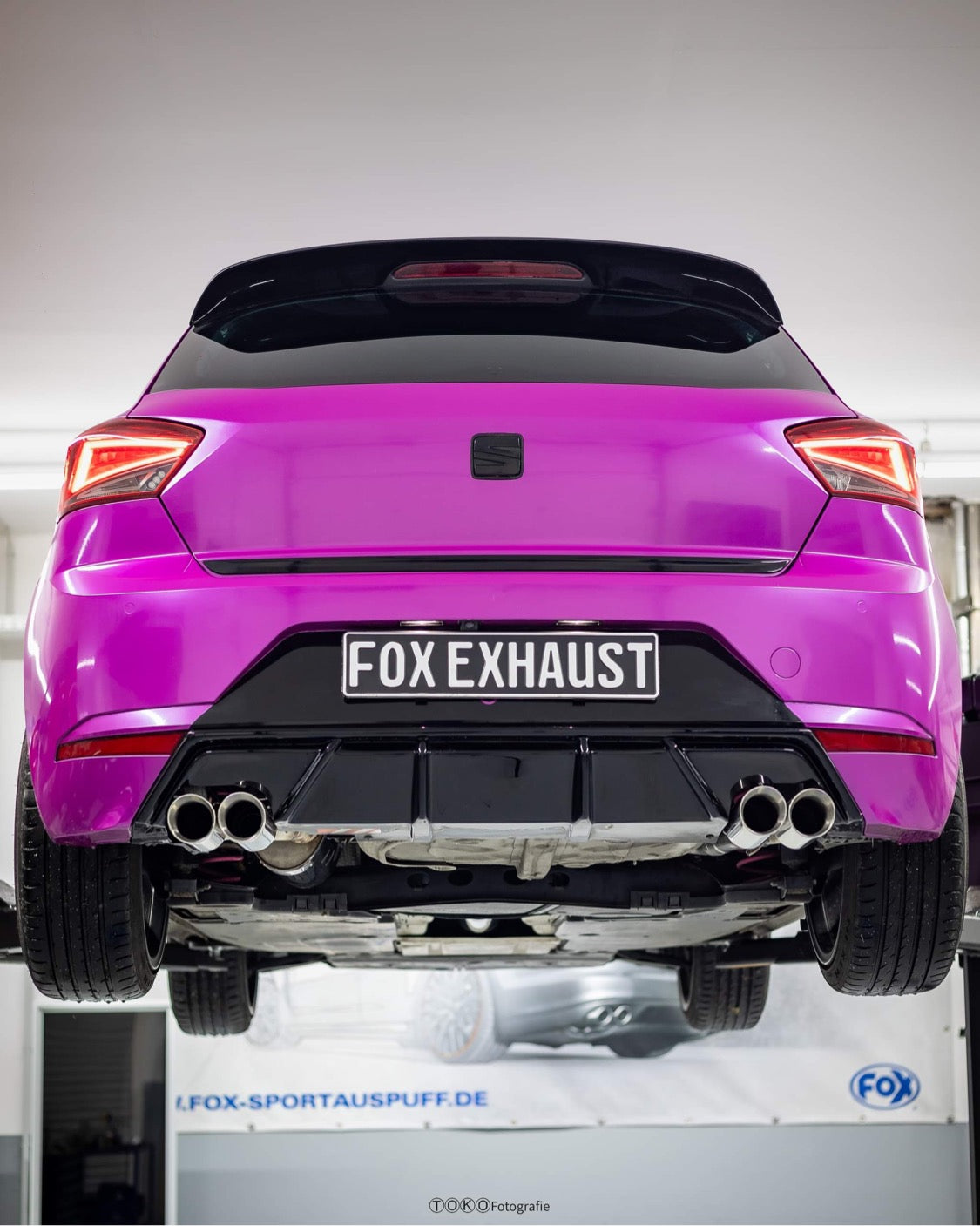Fox passend fürSeat Ibiza V - KJ Endschalldämpfer mit Abgasklappe Ausgang rechts/links - 2x76 Typ 25 rechts/links
