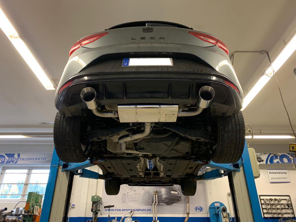 Fox passend fürSeat Leon 5F Endschalldämpfer rechts/links - 1x100 Typ 25 rechts/links für Rieger Stoßstange (Art. Nr. 00088089)
