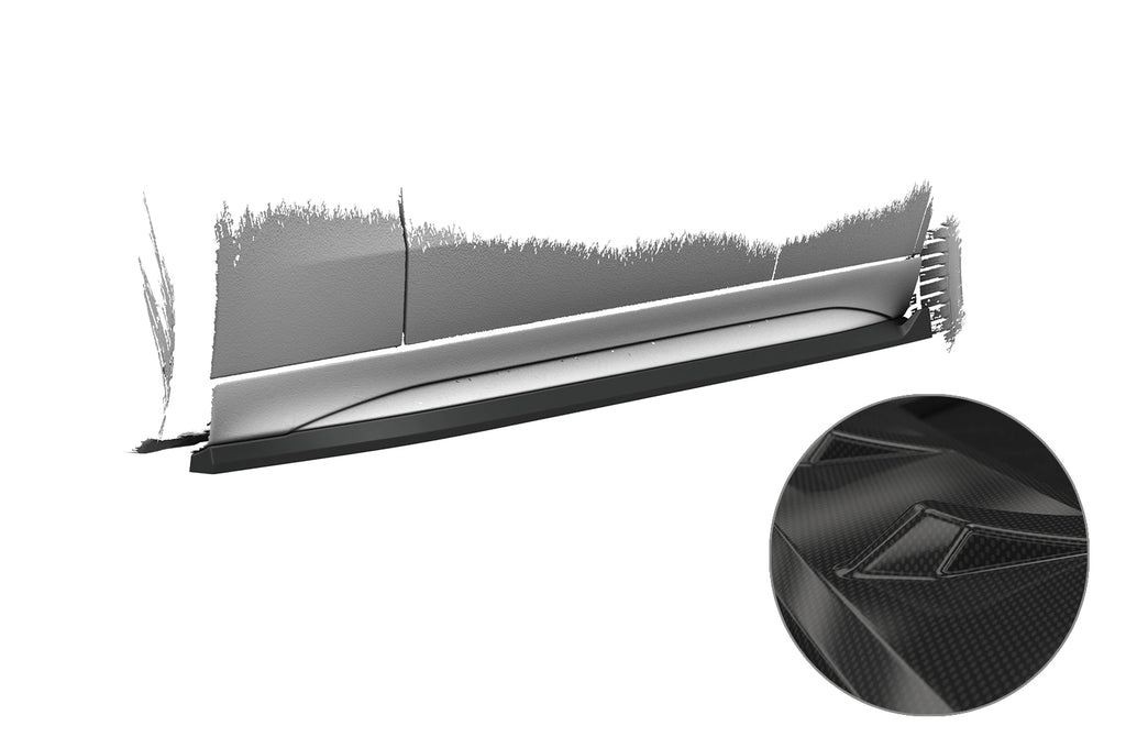 CSR Seitenschweller mit ABE für Mercedes Benz C-Klasse W206 / S206 SS554-C Carbon Look Hochglanz (keine Lackierung erforderlich)
