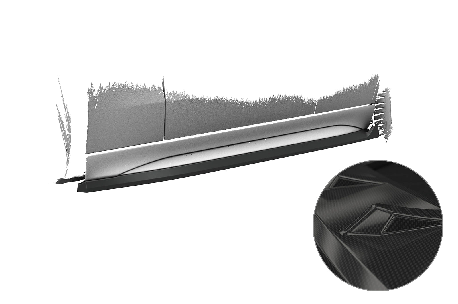 CSR Seitenschweller mit ABE für Mercedes Benz C-Klasse W206 / S206 SS554-C Carbon Look Hochglanz (keine Lackierung erforderlich)