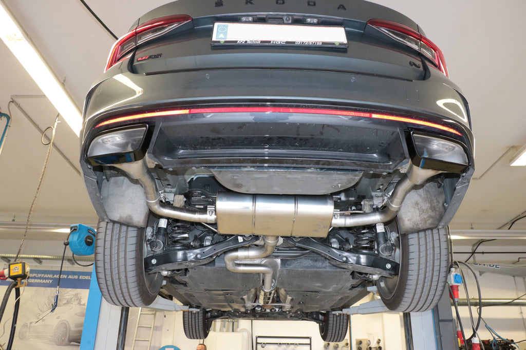 Fox passend fürSkoda Octavia NX RS iV Endschalldämpfer Ausgang rechts/links - Austritt in den originalen Endrohr mit der Teilenummer 5E3 253 681 B