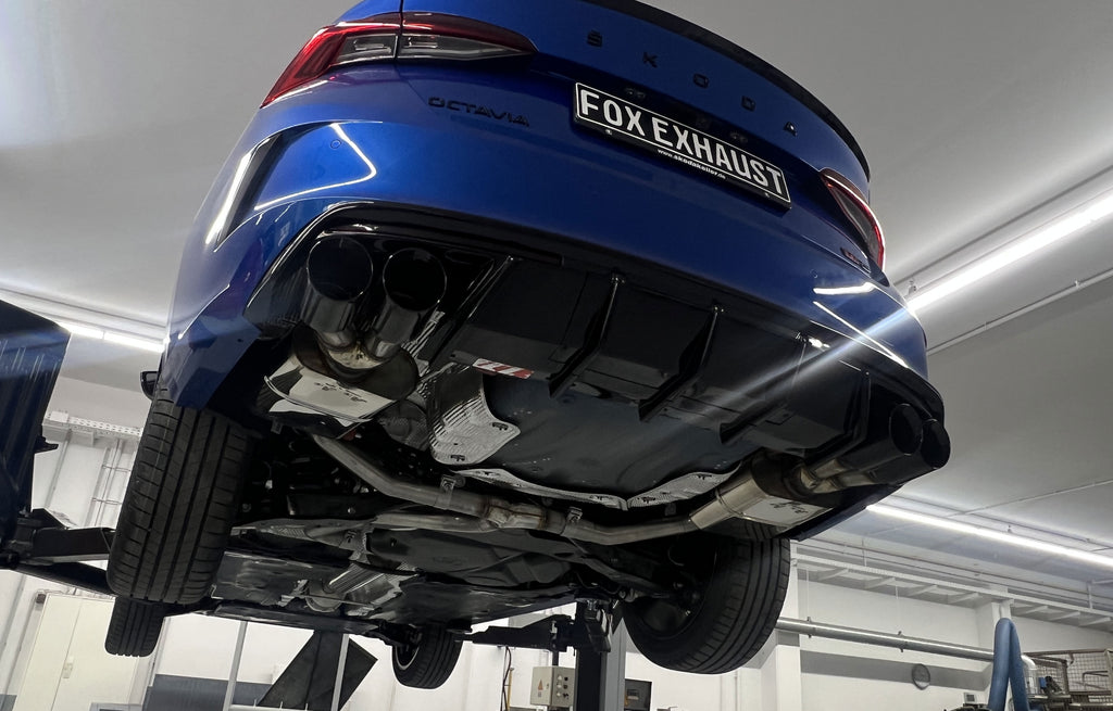 Fox passend fürSkoda Octavia NX RS Endschalldämpfer rechts/links - 2x100 Typ 25 rechts/links schwarz - Passend an Rieger Stoßstange RIE00088254 oder RIE00088255