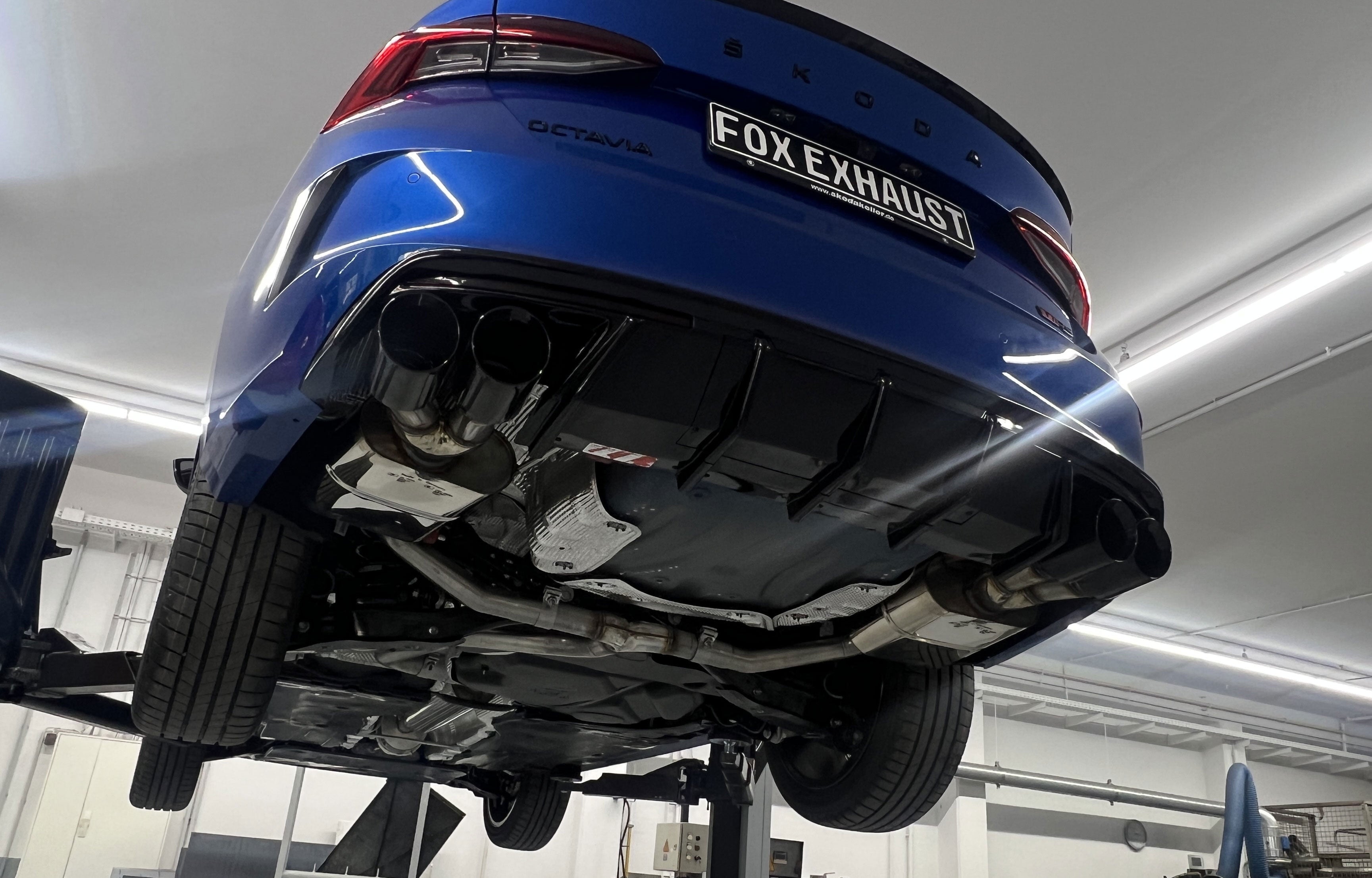 Fox passend fürSkoda Octavia NX RS Endschalldämpfer rechts/links - 2x100 Typ 25 rechts/links schwarz - Passend an Rieger Stoßstange RIE00088254 oder RIE00088255