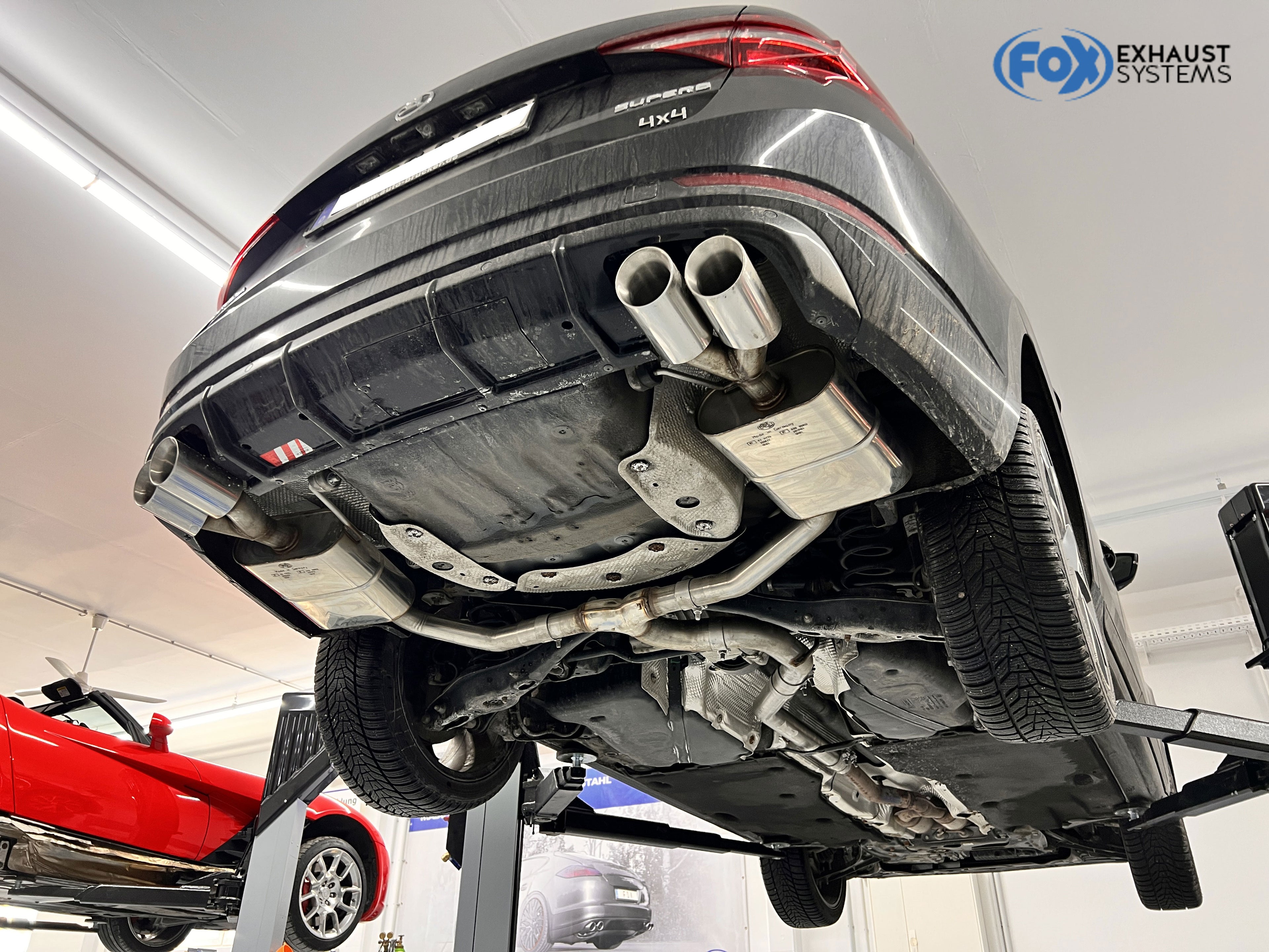 Fox passend fürSkoda Superb III 3V 4x4 Halbanlage ab OPF Ausgang rechts/links - 2x90 Typ 25 rechts/links