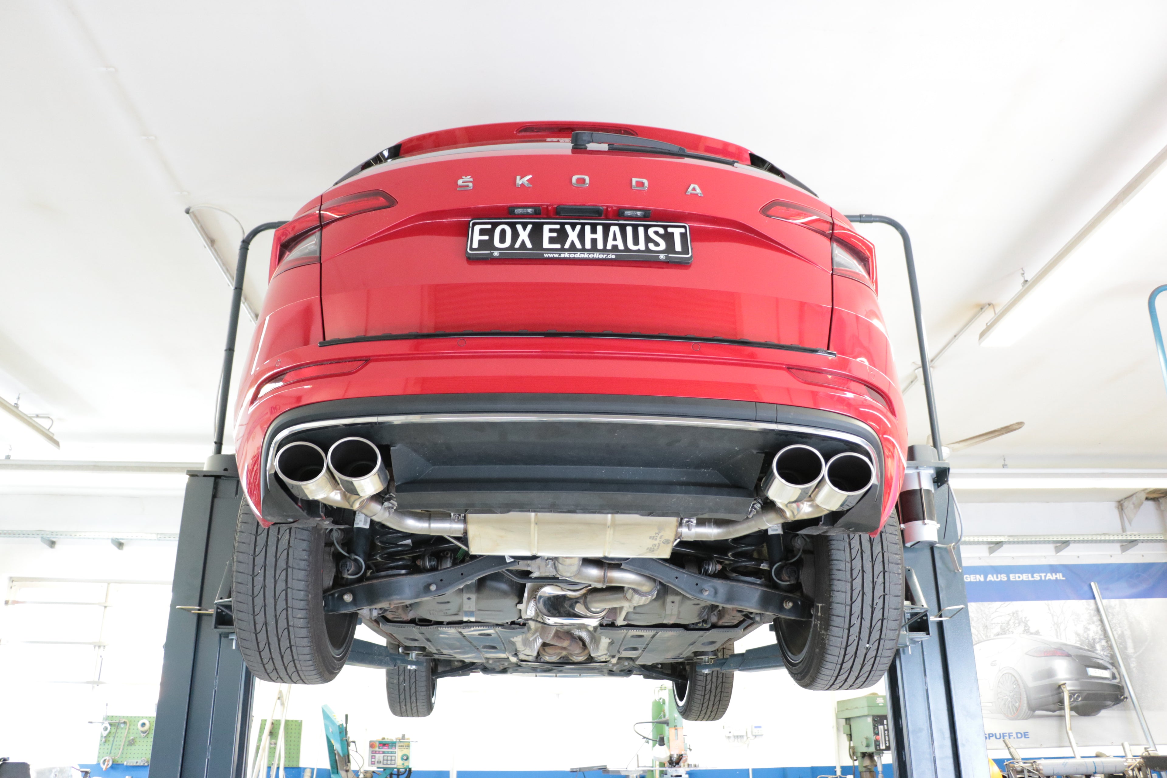 Fox passend fürSkoda Karoq 4x4 Endschalldämpfer Ausgang rechts/links - 2x115x85 Typ 32 rechts/links