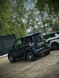 Fox passend für Smart Fortwo 453 Coupe & Cabrio Endschalldämpfer quer Ausgang rechts/links inkl. Flexstück - 1x90 Typ 25 rechts/links schwarz
