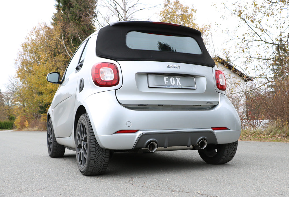Fox passend fürSmart Fortwo 453 Coupe & Cabrio Endschalldämpfer quer Ausgang rechts/links inkl. Flexstück - 1x100 Typ 25 rechts/links