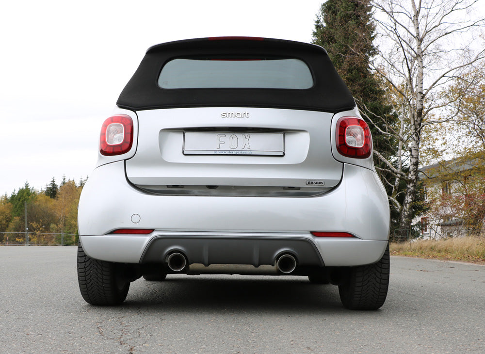 Fox passend fürSmart Fortwo 453 Coupe & Cabrio Endschalldämpfer quer Ausgang rechts/links inkl. Flexstück - 1x100 Typ 25 rechts/links