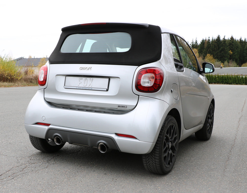 Fox passend fürSmart Fortwo 453 Coupe & Cabrio Endschalldämpfer quer Ausgang rechts/links inkl. Flexstück - 1x100 Typ 25 rechts/links