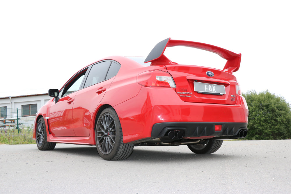 Fox passend fürSubaru WRX - V1 - Stufenheck Endschalldämpfer rechts/links zweiflutig - 2x90 Typ 12 rechts/links schwarz emalliert
