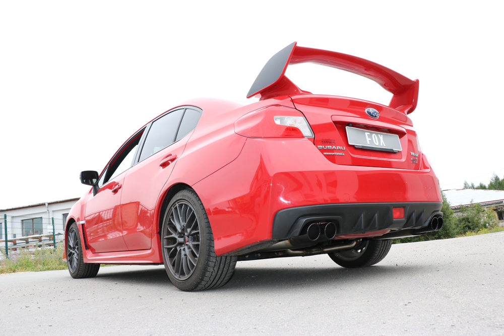 Fox passend für Subaru WRX - V1 - Stufenheck Endschalldämpfer rechts/links zweiflutig - 2x90 Typ 12 rechts/links schwarz emalliert