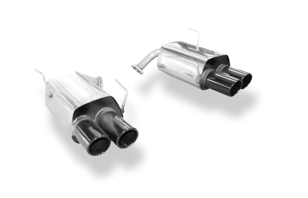 Fox passend fürSubaru WRX - V1 - Stufenheck Endschalldämpfer rechts/links zweiflutig - 2x90 Typ 12 rechts/links schwarz emalliert